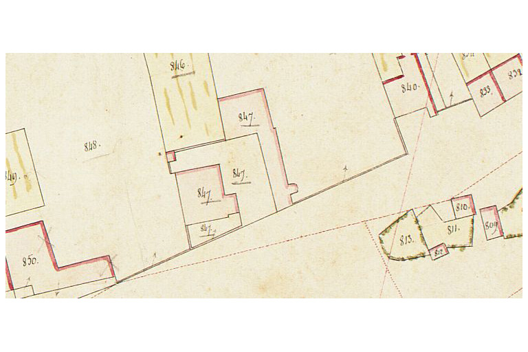 La mairie sur le cadastre napoléonien. © Archives départementales de la Haute-Saône