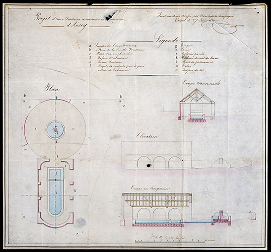 Projet d'une fontaine à Aisey (1830). © Région Bourgogne-Franche-Comté, Inventaire du patrimoine Projet d'une fontaine à Aisey (1830). © Région Bourgogne-Franche-Comté, Inventaire du patrimoine