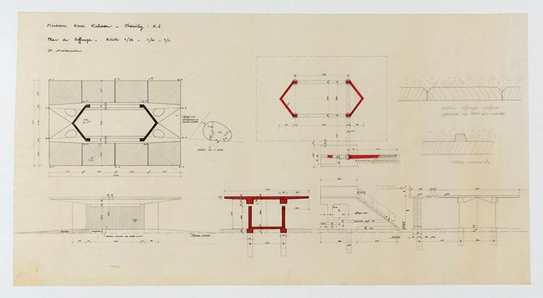 Plan en coupe du coffrage de la pile de la maison © Région Bourgogne-Franche-Comté, Inventaire du patrimoine