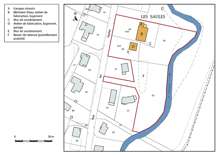 Plan-masse et de situation. Extrait du plan cadastral, 2017, section AA, 1/1 000. © Région Bourgogne-Franche-Comté, Inventaire du patrimoine Plan-masse et de situation. Extrait du plan cadastral, 2017, section AA, 1/1 000. © Région Bourgogne-Franche-Comté, Inventaire du patrimoine