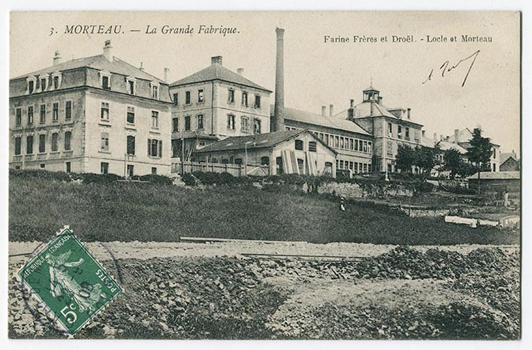 La première grande usine d'horlogerie du Haut-Doubs : la Grande Fabrique, à Morteau, limite 19e siècle 20e siècle [avant 1908]. © Région Bourgogne-Franche-Comté, Inventaire du patrimoine