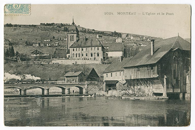 2024. Morteau - L'église et le pont, 4e quart 19e siècle. © Région Bourgogne-Franche-Comté, Inventaire du patrimoine