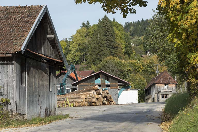 Vue d'ensemble depuis la route, au sud-ouest. © Région Bourgogne-Franche-Comté, Inventaire du patrimoine Vue d'ensemble depuis la route, au sud-ouest. © Région Bourgogne-Franche-Comté, Inventaire du patrimoine