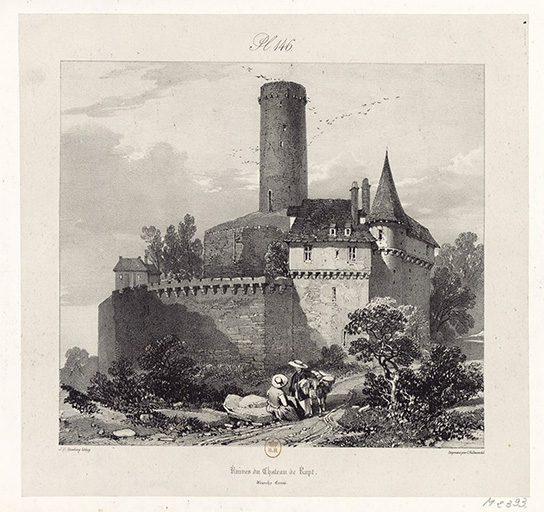 Ruines du château de Rupt. Franche-Comté, 1825. © Région Bourgogne-Franche-Comté, Inventaire du patrimoine