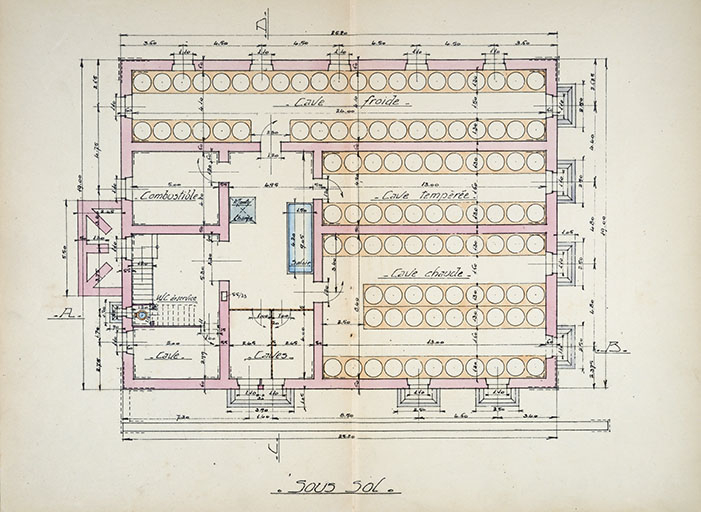 Société coopérative de fromagerie de Frasne. Construction d'une fromagerie, sous-sol, 1926. © Région Bourgogne-Franche-Comté, Inventaire du patrimoine