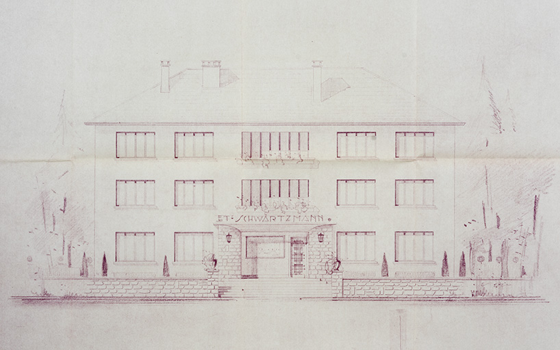 Schwartzmann Frères […] Projet de construction de magasins, bureaux, logements. Façade sud, 1er décembre 1952. © Région Bourgogne-Franche-Comté, Inventaire du patrimoine