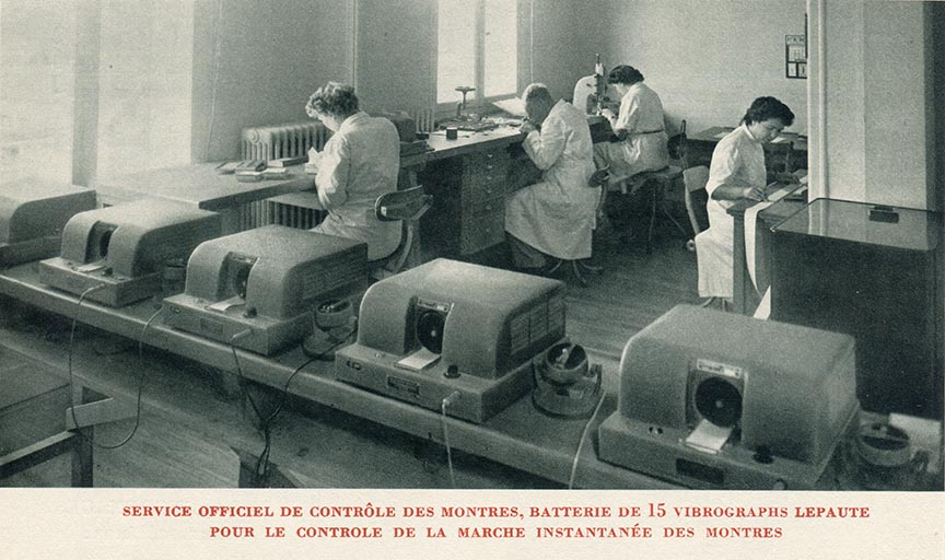 Service officiel de contrôle des montres. Vibrographes, 1955.  © Région Bourgogne-Franche-Comté, Inventaire du patrimoine