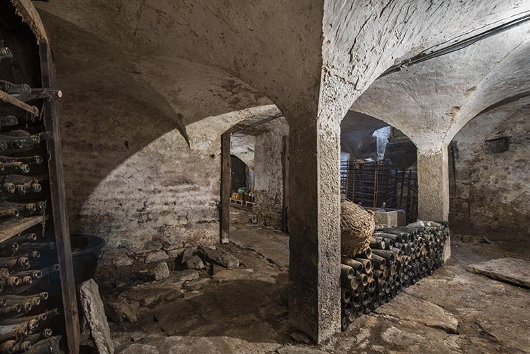 La cave, partie voûtée sur colonnes. © Région Bourgogne-Franche-Comté, Inventaire du patrimoine