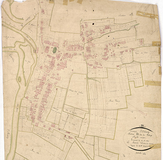 Plan du village extrait du plan cadastral,1821. © Région Bourgogne-Franche-Comté, Inventaire du patrimoine Plan du village extrait du plan cadastral,1821. © Région Bourgogne-Franche-Comté, Inventaire du patrimoine