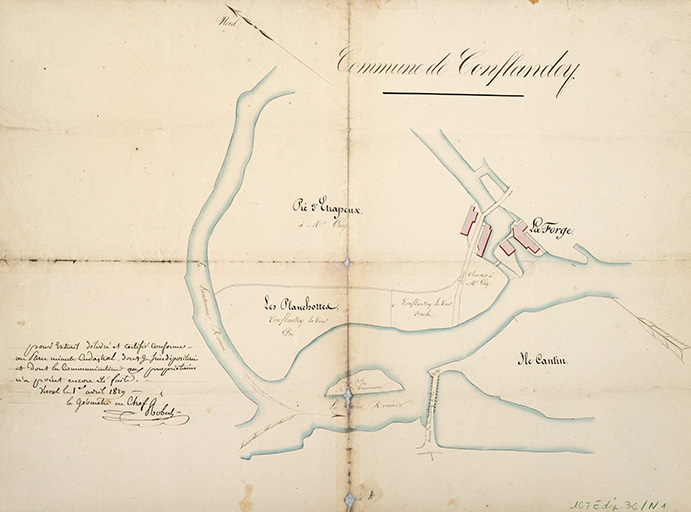 Plan extrait du cadastre, 1824. © Région Bourgogne-Franche-Comté, Inventaire du patrimoine