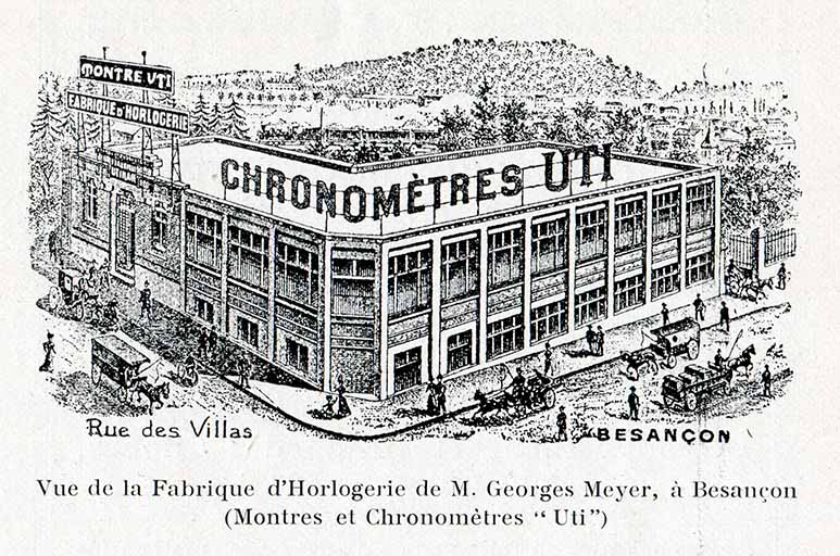 Fabrique d'horlogerie Uti rue des Villas (Georges Meyer), 1906. © Région Bourgogne-Franche-Comté, Inventaire du patrimoine Fabrique d'horlogerie Uti rue des Villas (Georges Meyer), 1906. © Région Bourgogne-Franche-Comté, Inventaire du patrimoine