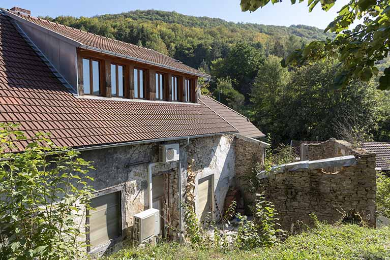 Usine : 2e corps de bâtiment, vu de l'ouest (façade postérieure). © Région Bourgogne-Franche-Comté, Inventaire du patrimoine