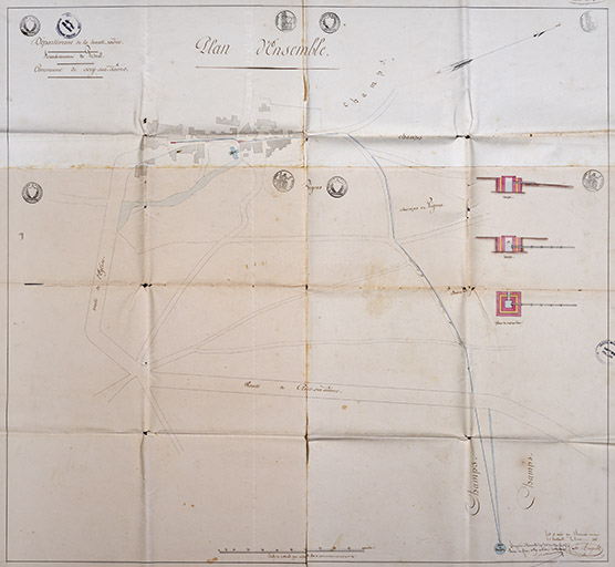 Ringuelet. Plan d'ensemble [de la conduite de la source Beaufroy]. 1841. © Région Bourgogne-Franche-Comté, Inventaire du patrimoine