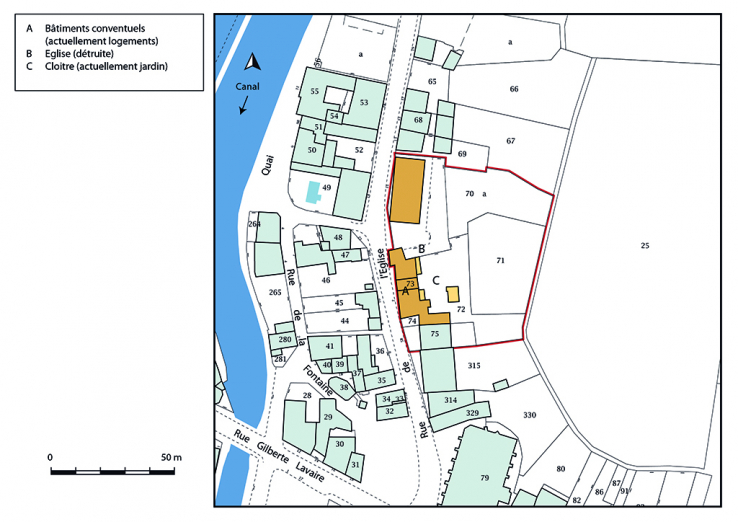 Plan-masse et de situation. Extrait du plan cadastral, 2019. © Région Bourgogne-Franche-Comté, Inventaire du patrimoine