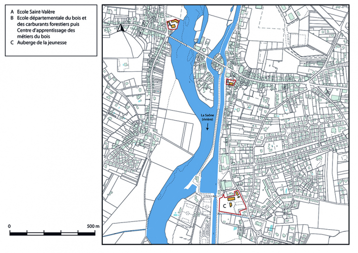 Plan-masse et de situation (1/5 000). Extrait du plan cadastral, 2019. © Région Bourgogne-Franche-Comté, Inventaire du patrimoine