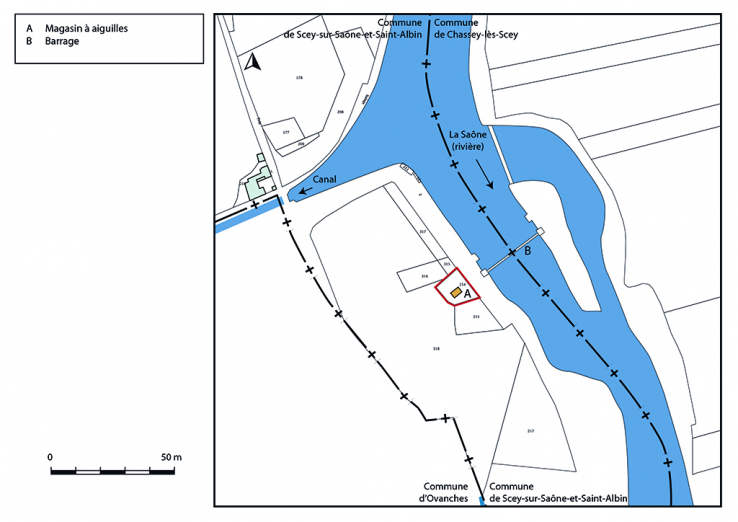 Plan-masse et de situation. Extrait du plan cadastral, 2019. © Région Bourgogne-Franche-Comté, Inventaire du patrimoine Plan-masse et de situation. Extrait du plan cadastral, 2019. © Région Bourgogne-Franche-Comté, Inventaire du patrimoine