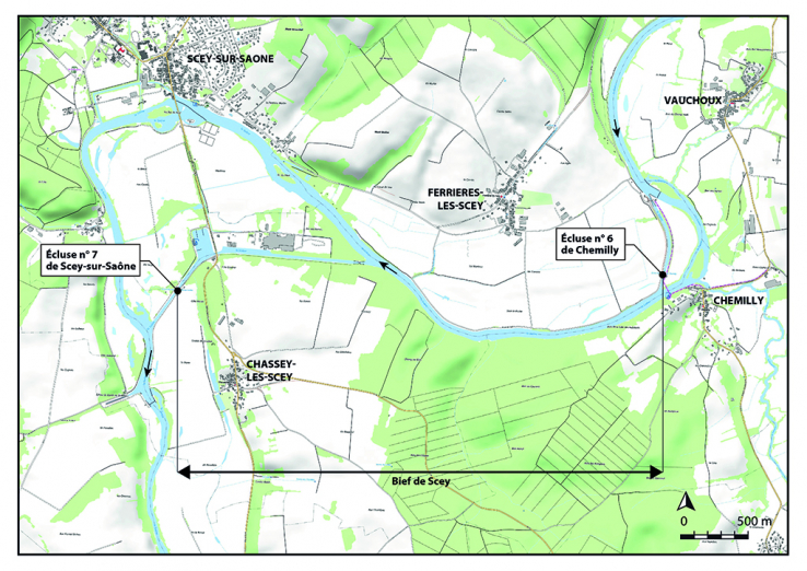 Plan de localisation (1/20 000). Extrait du ScanExpress classique © IGN 2018. © Région Bourgogne-Franche-Comté, Inventaire du patrimoine