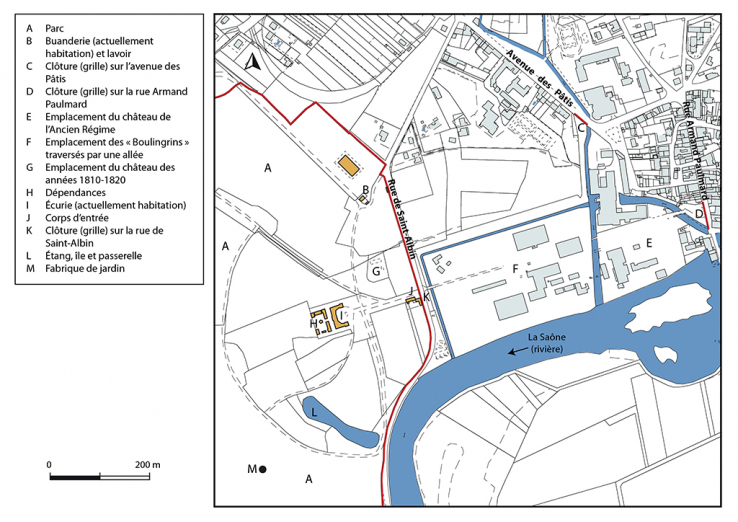 Plan-masse et de situation. Extrait du plan cadastral, 2019. © Région Bourgogne-Franche-Comté, Inventaire du patrimoine Plan-masse et de situation. Extrait du plan cadastral, 2019. © Région Bourgogne-Franche-Comté, Inventaire du patrimoine