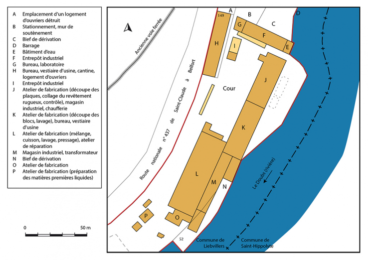 Plan-masse et de situation. Extrait du plan cadastral, 2019, section B. © Région Bourgogne-Franche-Comté, Inventaire du patrimoine