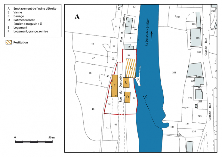 Plan-masse et de situation. Extrait du plan cadastral, 2019, section AI. © Région Bourgogne-Franche-Comté, Inventaire du patrimoine Plan-masse et de situation. Extrait du plan cadastral, 2019, section AI. © Région Bourgogne-Franche-Comté, Inventaire du patrimoine
