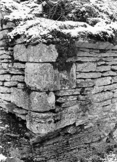 Salle voûtée, angle nord-ouest, en 1975. © Région Bourgogne-Franche-Comté, Inventaire du patrimoine