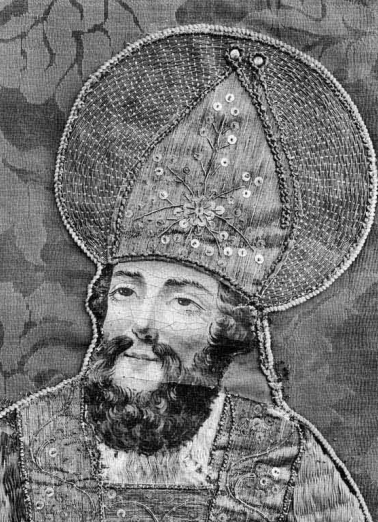 Détail de la tête du saint. © Région Bourgogne-Franche-Comté, Inventaire du patrimoine