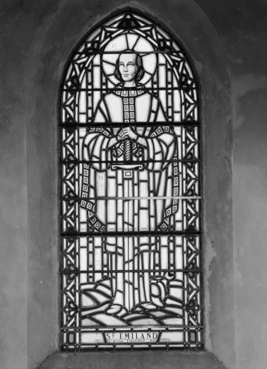 Vitrail Saint-Emiland, bas-côté gauche, 2ème travée. © Région Bourgogne-Franche-Comté, Inventaire du patrimoine