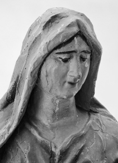 Détail de la tête de la Vierge. © Région Bourgogne-Franche-Comté, Inventaire du patrimoine