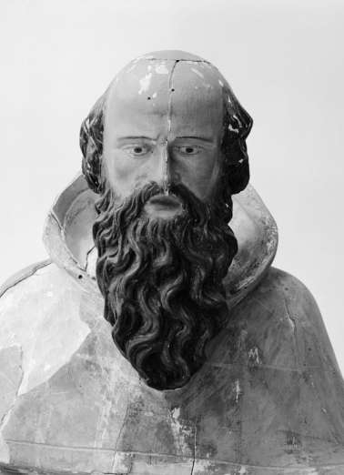 Détail de la tête. © Région Bourgogne-Franche-Comté, Inventaire du patrimoine