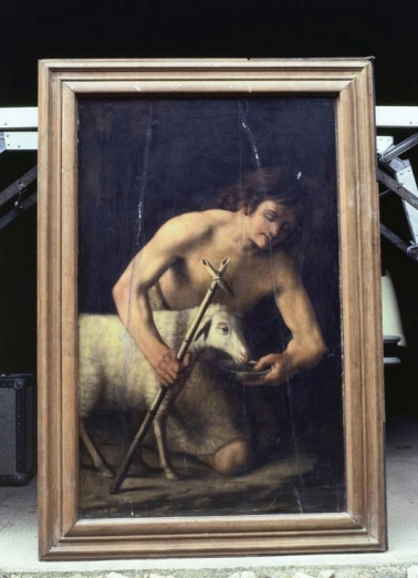 Panneau gauche : Saint-Jean-Baptiste. © Région Bourgogne-Franche-Comté, Inventaire du patrimoine