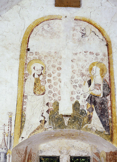 Mur Est : La Crucifixion, vue d'ensemble. © Région Bourgogne-Franche-Comté, Inventaire du patrimoine