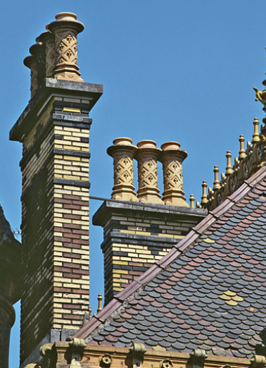 Détail de la toiture du pavillon Desfontaines. © Région Bourgogne-Franche-Comté, Inventaire du patrimoine Détail de la toiture du pavillon Desfontaines. © Région Bourgogne-Franche-Comté, Inventaire du patrimoine