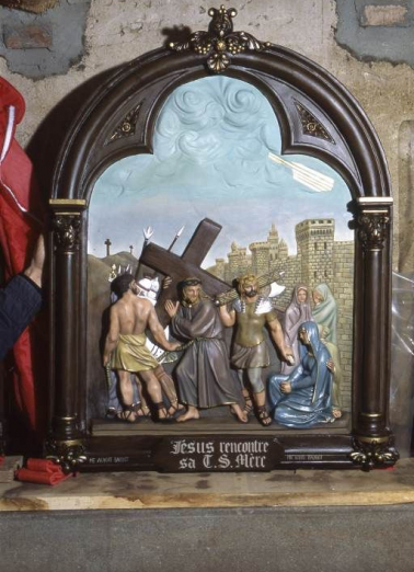 Chemin de croix : Jésus rencontre sa mère. © Région Bourgogne-Franche-Comté, Inventaire du patrimoine