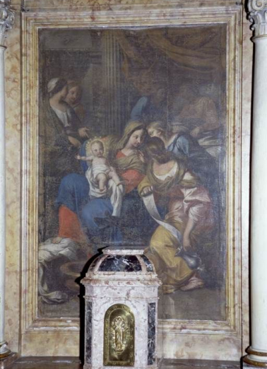 Tableau du retable : Naissance de la Vierge. © Région Bourgogne-Franche-Comté, Inventaire du patrimoine