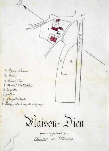 Plan extrait des archives hospitalières, 1875 © Région Bourgogne-Franche-Comté, Inventaire du patrimoine