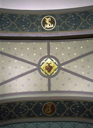 Décor peint de la voûte du choeur. © Région Bourgogne-Franche-Comté, Inventaire du patrimoine