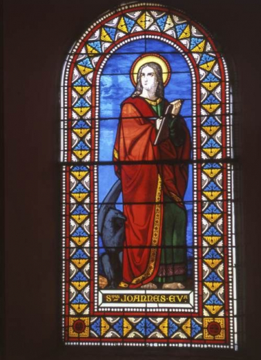 Vitrail gauche du choeur : saint Joseph. © Région Bourgogne-Franche-Comté, Inventaire du patrimoine