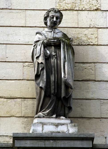 Mur de croupe de l'aile gauche : saint Charles Borromée. © Région Bourgogne-Franche-Comté, Inventaire du patrimoine