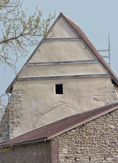 Détail du pignon de la chapelle. © Région Bourgogne-Franche-Comté, Inventaire du patrimoine