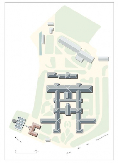 Plan-masse. © Région Bourgogne-Franche-Comté, Inventaire du patrimoine Plan-masse. © Région Bourgogne-Franche-Comté, Inventaire du patrimoine