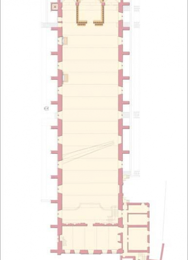 Plan régulier du rez-de-chaussée, niveau supérieur. © Région Bourgogne-Franche-Comté, Inventaire du patrimoine