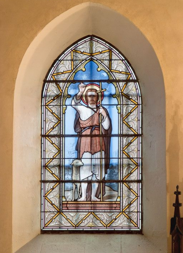 Vitrail : saint Jean-Baptiste. © Région Bourgogne-Franche-Comté, Inventaire du patrimoine