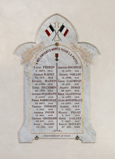 Vue d'ensemble d'une plaque commémorative. © Région Bourgogne-Franche-Comté, Inventaire du patrimoine