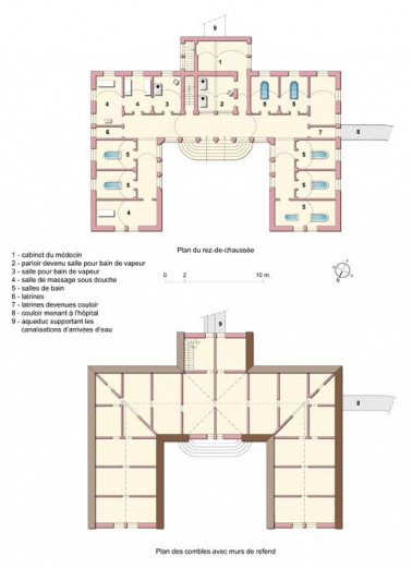 Plans schématiques du rez-de-chaussée et de l'étage. © Région Bourgogne-Franche-Comté, Inventaire du patrimoine Plans schématiques du rez-de-chaussée et de l'étage. © Région Bourgogne-Franche-Comté, Inventaire du patrimoine
