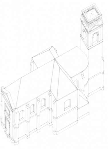 Vue axonométrique. © Région Bourgogne-Franche-Comté, Inventaire du patrimoine