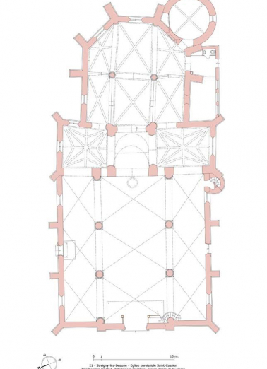 Plan de l'église. © Région Bourgogne-Franche-Comté, Inventaire du patrimoine