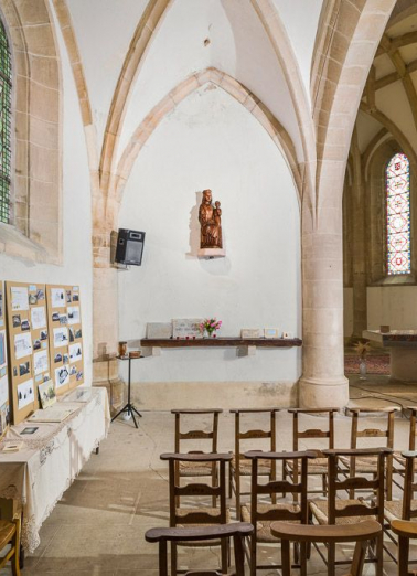 Vue du mur nord-est de la nef. © Région Bourgogne-Franche-Comté, Inventaire du patrimoine