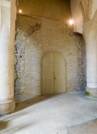 Vue du mur du fond de la nef (ouest). © Région Bourgogne-Franche-Comté, Inventaire du patrimoine