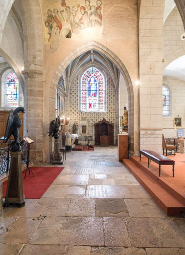 Travée sous clocher et chapelle sud : vue prise depuis la chapelle nord. © Région Bourgogne-Franche-Comté, Inventaire du patrimoine