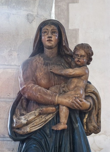 Vierge à l'Enfant : détail. © Région Bourgogne-Franche-Comté, Inventaire du patrimoine Vierge à l'Enfant : détail. © Région Bourgogne-Franche-Comté, Inventaire du patrimoine